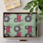 ヴィンテージレッドトラクターラッピング紙 薄葉紙 (ギフト)