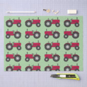 ヴィンテージレッドトラクターラッピング紙 薄葉紙 (クラフト)