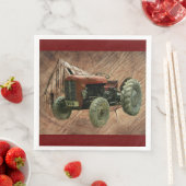 ヴィンテージレッドトラクター素朴バーンシェッド (インサイチュ)