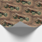 ヴィンテージレッドトラクター素朴バーン ラッピングペーパー (角)