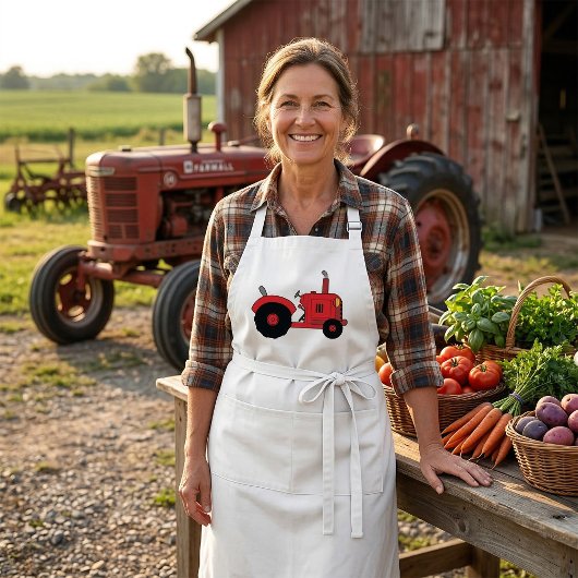 ヴィンテージレッドトラクター スタンダードエプロン
