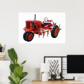 ヴィンテージレッドトラクター ポスター (ホームオフィス)