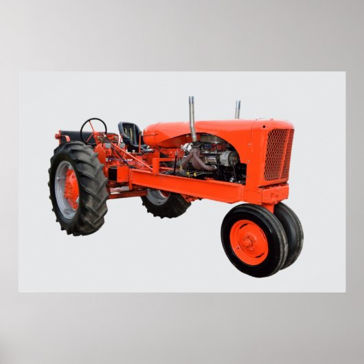 ヴィンテージレッドトラクター ポスター (正面)