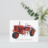 ヴィンテージレッドトラクター ポストカード (スタンド正面)