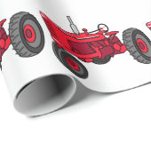 ヴィンテージレッドトラクター ラッピングペーパー (ロールコーナー)