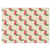 ヴィンテージレッドトラックとクリスマスツリーのテーブルクロス テーブルクロス (正面(横))