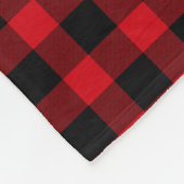 ヴィンテージレッドトラックとクリスマスツリープレイド名 フリースブランケット (角)