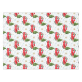 ヴィンテージレッドトラックとクリスマスツリー テーブルクロス (正面(横))