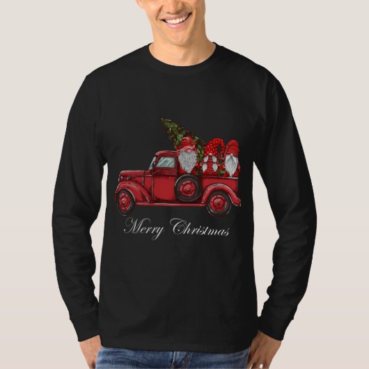 ヴィンテージレッドトラックと3つの格言メリーChristma Tシャツ (正面)