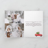 ヴィンテージレッドトラックのクリスマスツリーのチョーク3写真 シーズンカード (内部)