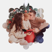 ヴィンテージレッドトラックのクリスマスフォト オーナメントカード (裏面)