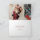 ヴィンテージレッドトラックのクリスマスフォト シーズンカード (内部)