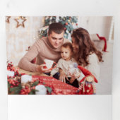 ヴィンテージレッドトラックのクリスマスフォト 三つ折りクリスマスカード (内部最初)