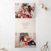 ヴィンテージレッドトラックのクリスマスフォト 三つ折りクリスマスカード (内部)