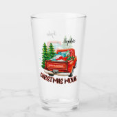 ヴィンテージレッドトラックのクリスマスムービー タンブラーグラス (正面)