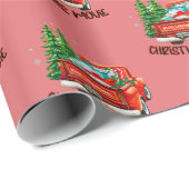 ヴィンテージレッドトラックのクリスマスムービー ラッピングペーパー (ロールコーナー)