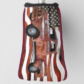 ヴィンテージレッドトラックアメリカ国旗 ゴルフヘッドカバー (回転90)