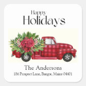 ヴィンテージレッドトラックカスタム住所 シール (正面)