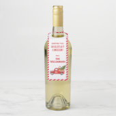 ヴィンテージレッドトラックキャンディストライプクリスマスホリデー ボトルネックタグ (ボトル)