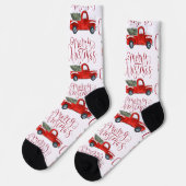 ヴィンテージレッドトラッククリスマスソックス ソックス (左)