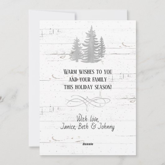 ヴィンテージレッドトラッククリスマスツリーの写真素朴 シーズンカード (裏面)