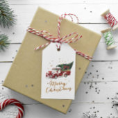 ヴィンテージレッドトラッククリスマスツリーギフトラベル ギフトタグ