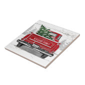 ヴィンテージレッドトラッククリスマスツリーファミリー名 タイル (側面)