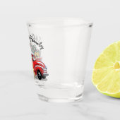 ヴィンテージレッドトラッククリスマスツリーモノグラム名 ショットグラス (右)