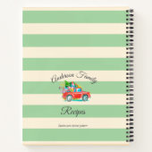 ヴィンテージレッドトラッククリスマスツリーレシピネームアート ノートブック (裏面)