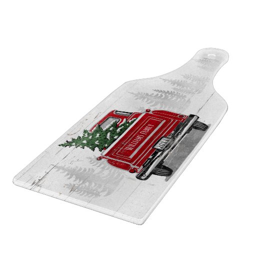 ヴィンテージレッドトラッククリスマスツリー名素朴 カッティングボード (角)