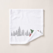 ヴィンテージレッドトラッククリスマスツリー素朴パインズ名 バスタオルセット (ウォッシュタオル)
