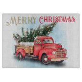 ヴィンテージレッドトラッククリスマスツリー カッティングボード (正面)