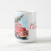 ヴィンテージレッドトラッククリスマスツリー コーヒーマグカップ (中央)