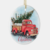 ヴィンテージレッドトラッククリスマスツリー セラミックオーナメント (右)