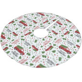 ヴィンテージレッドトラッククリスマスツリー ブラッシュドポリエステルツリースカート (アングル)