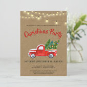 ヴィンテージレッドトラッククリスマスパーティの招待状 シーズンカード (スタンド正面)