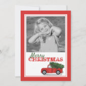 ヴィンテージレッドトラッククリスマスフォトカードヴィンテージ シーズンカード (正面)