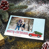 ヴィンテージレッドトラッククリスマスフォトカード1枚の写真 シーズンカード