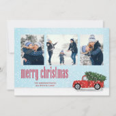ヴィンテージレッドトラッククリスマスフォトカード3写真 シーズンカード (正面)