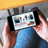 ヴィンテージレッドトラッククリスマスフォトカード4写真 シーズンカード