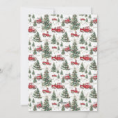 ヴィンテージレッドトラッククリスマスフラットホリデーカード シーズンカード (裏面)