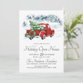 ヴィンテージレッドトラッククリスマスホリデーオープンハウス 招待状 (スタンド正面)
