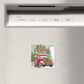 ヴィンテージレッドトラッククリスマスマグネット マグネット (インサイチュ (食洗機))