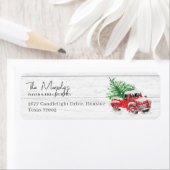 ヴィンテージレッドトラッククリスマス差出人住所 ラベル (インサイチュ)