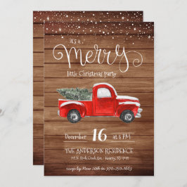 ヴィンテージレッドトラッククリスマス招待状 招待状