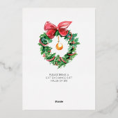 ヴィンテージレッドトラッククリスマス招待状 箔招待状 (裏面)