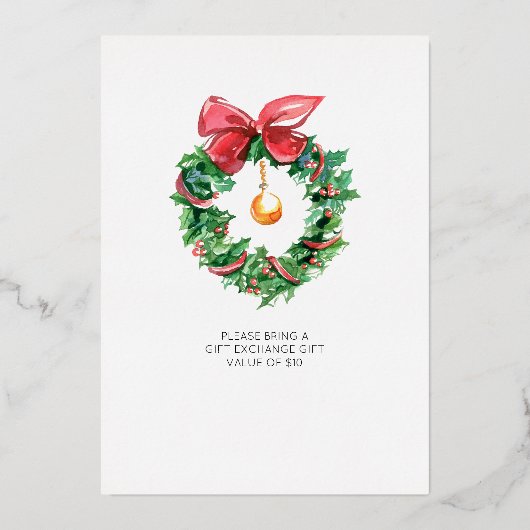 ヴィンテージレッドトラッククリスマス招待状 箔招待状 (裏面)