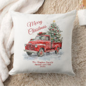 ヴィンテージレッドトラッククリスマス クッション (ブランケット)