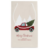 ヴィンテージレッドトラッククリスマス スモールペーパーバッグ (裏面)