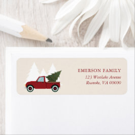 ヴィンテージレッドトラッククリスマス ラベル